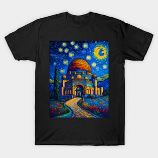 Griffith Observatory at starry night T-Shirt